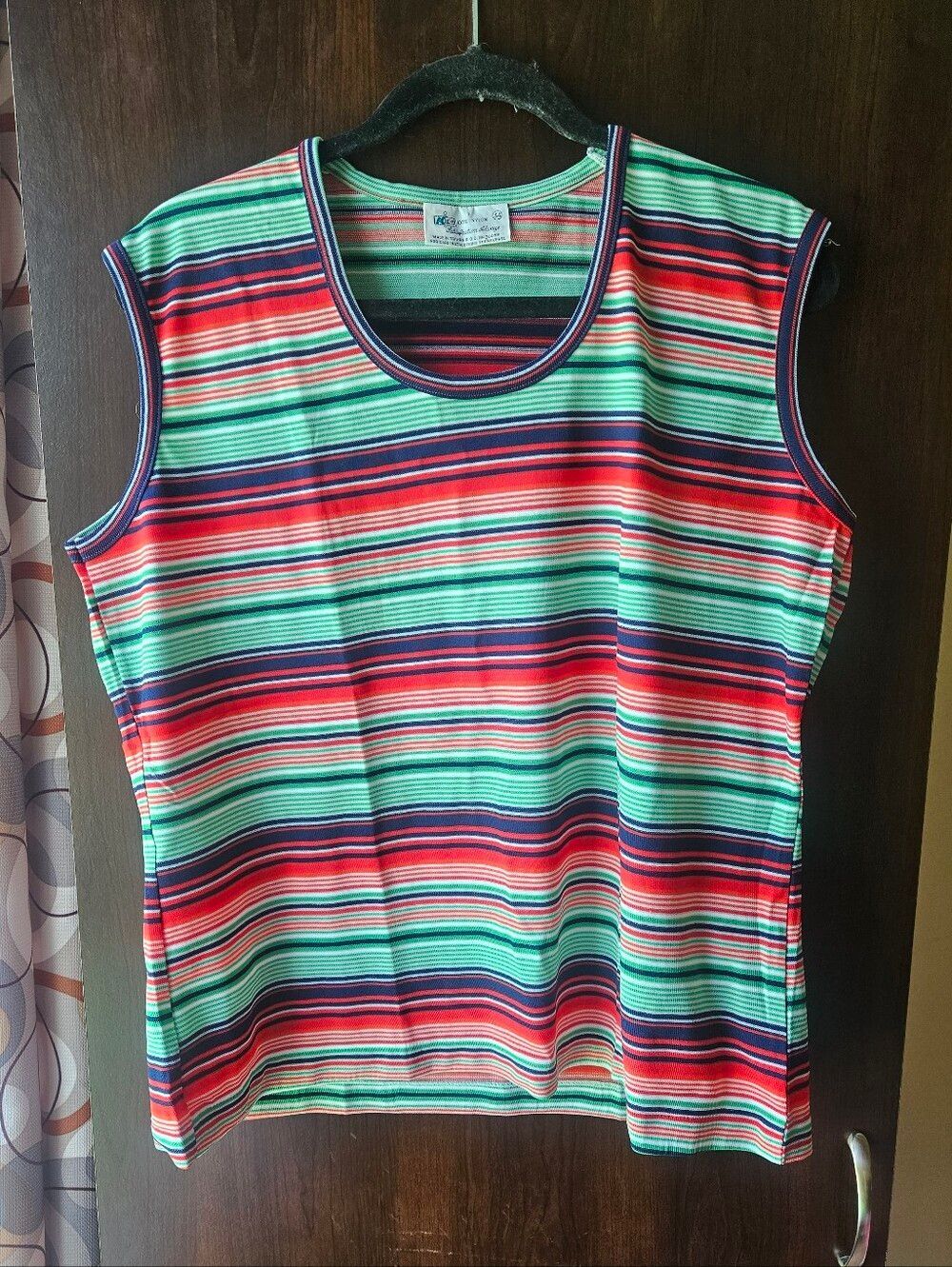 Vintage K-Mart Striped Sleeveless Top - Multicolor Size 44